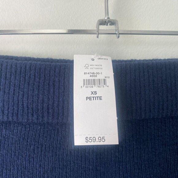 Gap CashSoft Skirt NWT Mini Ribbed Knit Flared Navy XS Petite - Picture 6 of 7